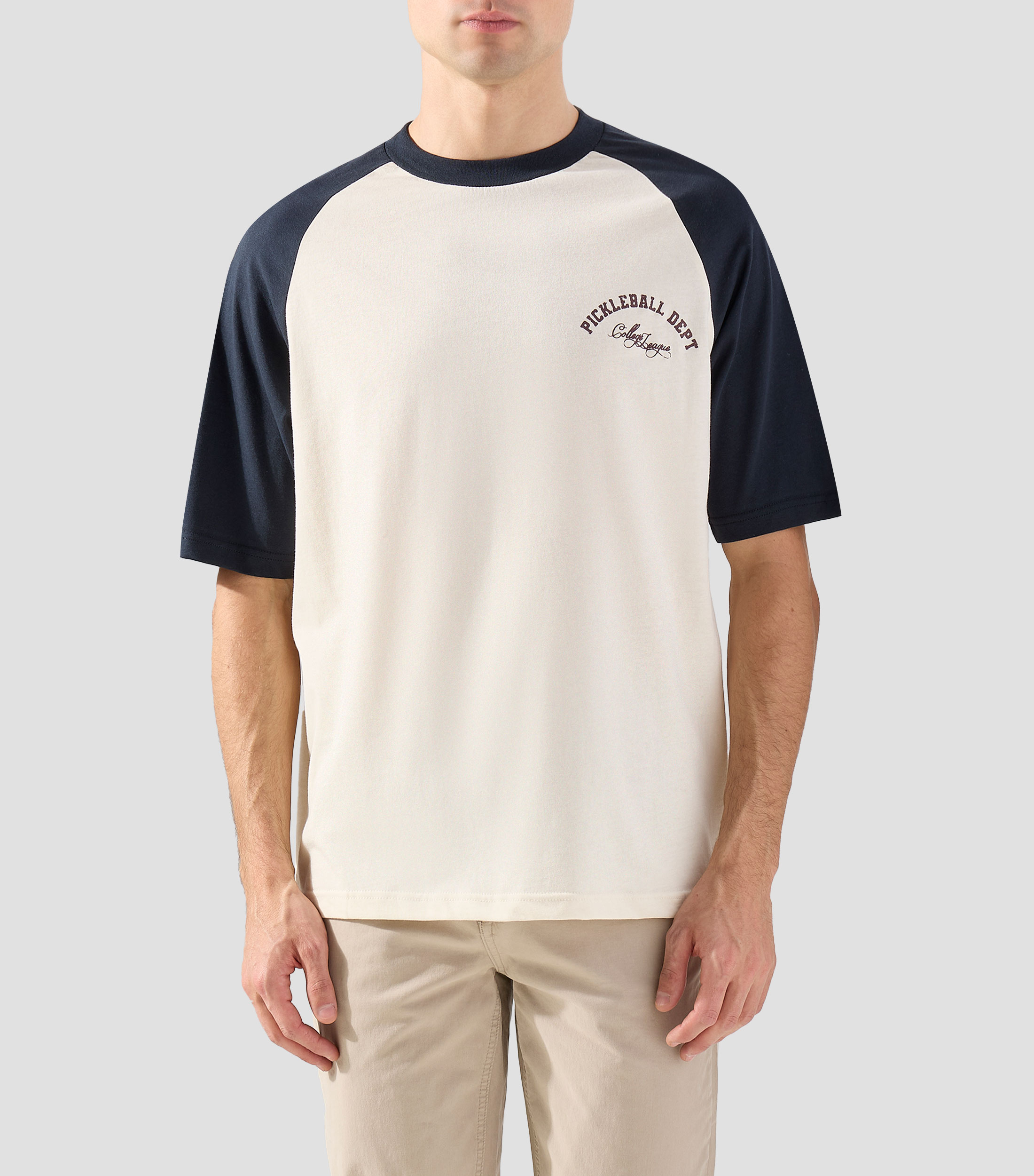 Playera de cuello redondo con manga corta estampada Hombre